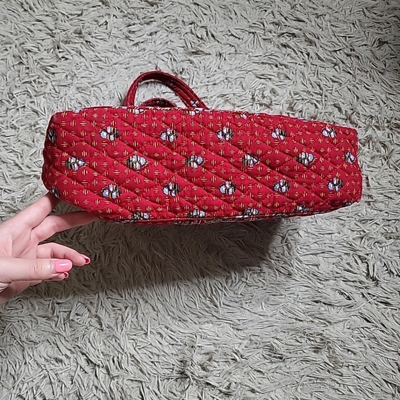 Vintage Retired Pattern Vera Bradley Provincial Red Small Bowling Bag Purse Y2K - Picture 13 of 13